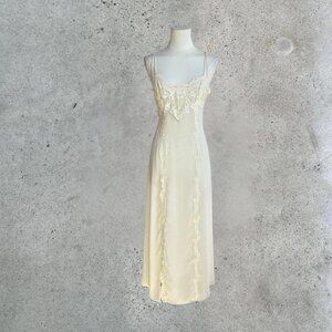 Vintage cream sheer lace slip